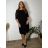 Trägerloses langes Partykleid aus Satin für Damen (34-42) POLISH FASHION PMLEL24NATHALIE 42 schwarz