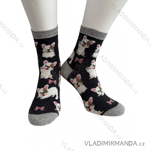 Dünne Damensocken (35-37) POLISH FASHION DPP22105/DU  dunkelgrau