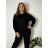 Langärmliges, leichtes Damen-Kapuzensweatshirt mit Reißverschluss, übergroß (52/54/56 ONE SIZE) ITALIAN FASHION IMC25359 44/46/48 Wein