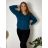 Pullover Oversize Langarm Damen Oversized (XL / 2XL ONE SIZE) ITALIAN MODA IM721350 M / L Smaragd