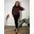 Elegante Hose mit Gürtel für Damen (S/M/L ONE SIZE) ITALIAN FASHION IM425057  braun