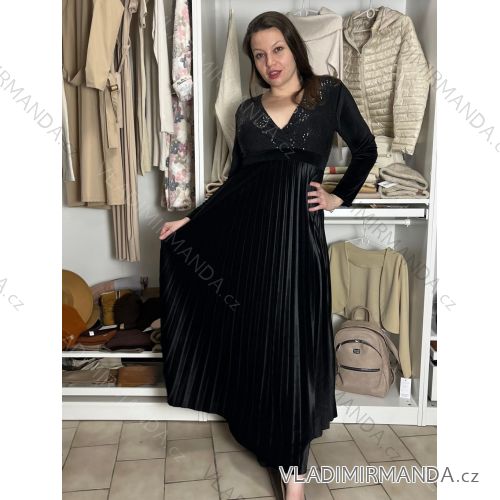 Elegantes trägerloses Damenkleid aus Samt (S/M EINHEITSGRÖSSE) ITALIAN FASHION IMWKK221049 S / M / L schwarz