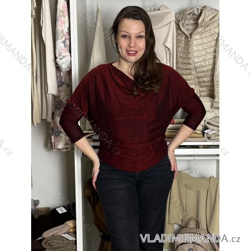 Jacke dünne lange Ärmel Frauen (UNI XS-M) ITALIENISCHE MODE IM120049 S / M / L Wein