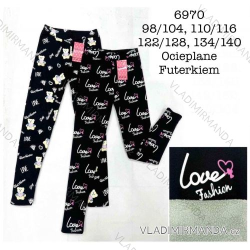 Lange, gefütterte Leggings für Kinder und Teenager, Mädchen (98/104 - 110/116 - 122/128 - 134/140) MIE256970