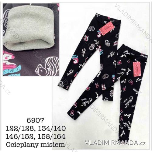 Lange, gefütterte Leggings für Kinder und Teenager, Mädchen (122/128 - 134/140 - 146/152 - 158/164) MIE256907