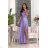 Trägerloses langes Partykleid aus Satin für Damen (34-42) POLISH FASHION PMLEL24NATHALIE hellviolett 36