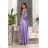 Trägerloses langes Partykleid aus Satin für Damen (34-42) POLISH FASHION PMLEL24NATHALIE hellviolett 36