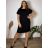 Kurzarmkleid für Damen in Übergröße (L-3XL) POLISH FASHION PMF20013 50 schwarz