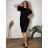Kurzarmkleid für Damen in Übergröße (L-3XL) POLISH FASHION PMF20013 50 schwarz
