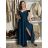 Langes, elegantes Kleid Carmen mit Trägern für Damen ADELE (M/L/XL, Einheitsgröße) ITALIENISCHE MODE IM4251147/DUR