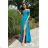 Trägerloses langes Partykleid aus Satin für Damen (34-42) POLISH FASHION PMLEL24NATHALIE türkis 34