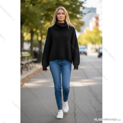 Damen-Kapuzenpullover in Übergröße mit langen Ärmeln und Reißverschluss, warm, langärmlig (2XL/3XL/4XL Einheitsgröße) ITALIAN FASHION IMD23743