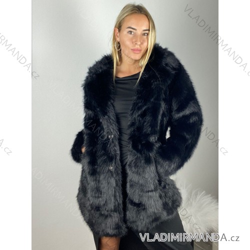 Jacke dünne lange Ärmel Frauen (UNI XS-M) ITALIENISCHE MODE IM120049 schwarz S / M / L