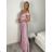Extra langes, elegantes, funkelndes Carmen-Partykleid für Damen (S/M EINHEITSGRÖSSE) ITALIAN FASHION IMM22FUZZY/DU