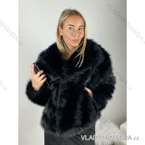 Pelzmantel, flauschig, Winter, langärmlig, Damen (Einheitsgröße S/M/L) ITALIENISCHE MODE IMM259411LS/DUR