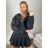 Damen-Lederjacke mit langen Ärmeln (Einheitsgröße S/M) ITALIAN FASHION IMPDY231SSH8223 schwarz S / M / L