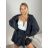 Damen-Lederjacke mit langen Ärmeln (Einheitsgröße S/M) ITALIAN FASHION IMPDY231SSH8223 schwarz S / M / L