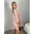 Sommer-Boho-Spitzenkleid mit 3/4-langen Ärmeln für Damen (Einheitsgröße S/M) ITALIAN FASHION IMWAD232501