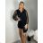 Strickjacke gestrickte Langarmfrauen (UNI S / M) ITALIAN FASHION IMD20425 S / M schwarz