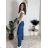Lange Sommer-Jeanshose mit Gürtel für Damen, PALAZZO (S/M/L, Einheitsgröße), italienische Mode, IMWCL251061