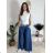 Lange Sommer-Jeanshose mit Gürtel für Damen, PALAZZO (S/M/L, Einheitsgröße), italienische Mode, IMWCL251061