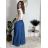 Lange Sommer-Jeanshose mit Gürtel für Damen, PALAZZO (S/M/L, Einheitsgröße), italienische Mode, IMWCL251061