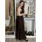 Šaty elegantní společenské na ramínka dámské (S/M ONE SIZE) ITALSKÁ MÓDA IM325100/DUR L / XL braun
