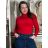 Langärmliger gestrickter Rollkragenpullover für Damen (S/M EINHEITSGRÖSSE) ITALIAN FASHION EXTRA ME IMM22FD9076/DR1 Rot