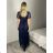 Langes glitzerndes Kleid, kurze Ärmel, Damen (S/M/L ONE SIZE) ITALIAN FASHION IMPSH2423589