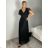 Langes glitzerndes Kleid, kurze Ärmel, Damen (S/M/L ONE SIZE) ITALIAN FASHION IMPSH2423589