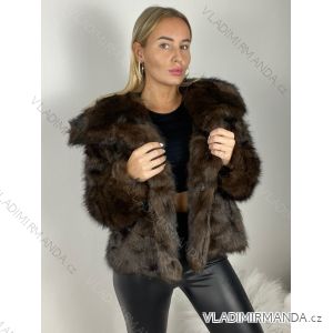 Pelzmantel, flauschig, Winter, langärmlig, Damen (Einheitsgröße S/M/L) ITALIENISCHE MODE IMM259411LS/DUR