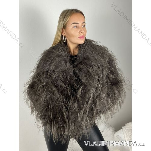 Pelzmantel, flauschig, Winter, langärmlig, Damen (Einheitsgröße S/M/L) ITALIENISCHE MODE IMM259411LS/DUR