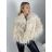 Pelzmantel, flauschig, Winter, langärmlig, Damen (Einheitsgröße S/M/L) ITALIENISCHE MODE IMM259411LS/DUR S / M / L beige