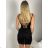 Midikleid mit breiten Trägern für Damen (S/M EINHEITSGRÖSSE) ITALIAN FASHION IMM23M18313 XS/S/M schwarz