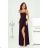 Damen (34-38) POLISH FASHION PMLWD24AMELIA7 Langes Partykleid mit Spaghettiträger und Pailletten schwarz 34