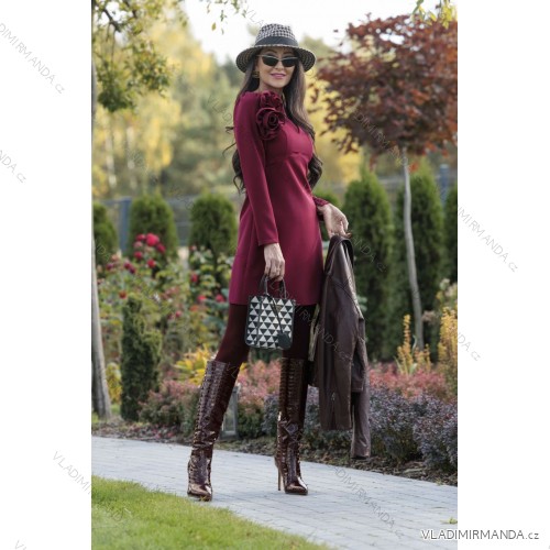 Trägerloses Partykleid aus Tüll für Damen (S/M/L ONE SIZE) ITALIAN FASHION IM923001 vínová bordo 34