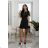 Trägerloses Partykleid aus Tüll für Damen (S/M/L ONE SIZE) ITALIAN FASHION IM923001 schwarz 34