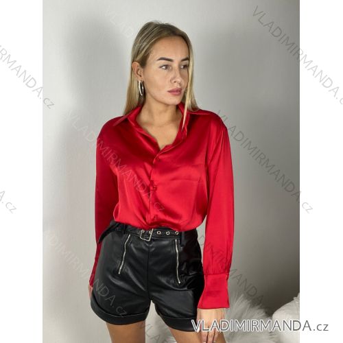 Gestrickter Rollkragenpullover für Damen mit langen Ärmeln (Einheitsgröße S/M) ITALIAN FASHION IM323001 S / M / L rot