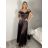 Langes Carmen-Partykleid für Damen (S/M/L EINHEITSGRÖSSE) ITALIAN FASHION IM324302