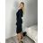 Elegantes Hemd Langarm Damen Kleid (S / M ONE SIZE) ITALIAN FASHION IMWY21734 S / M / L schwarz