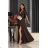 Trägerloses langes Partykleid aus Satin für Damen (34-42) POLISH FASHION PMLEL24NATHALIE brown Schokolade S