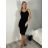 Midi-Sommerkleid mit Trägern für Damen (S/M EINHEITSGRÖSSE) ITALIAN FASHION IMWB23135 -   schwarz -   XS/S