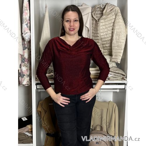 Jacke dünne lange Ärmel Frauen (UNI XS-M) ITALIENISCHE MODE IM120049 S / M / L Wein