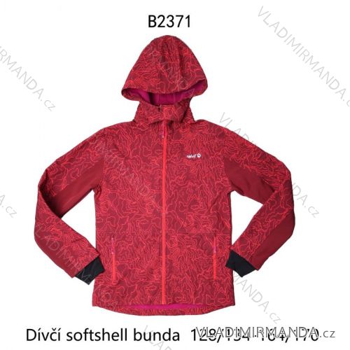 Mädchen-Softshell-Langarm-Reißverschlussjacke mit Kapuze (128-170) WOLF B2362