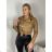 Kurze Langarmjacke aus Kunstleder für Damen (S/M/L EINHEITSGRÖSSE) ITALIAN FASHION IMPLI2416063 S braun