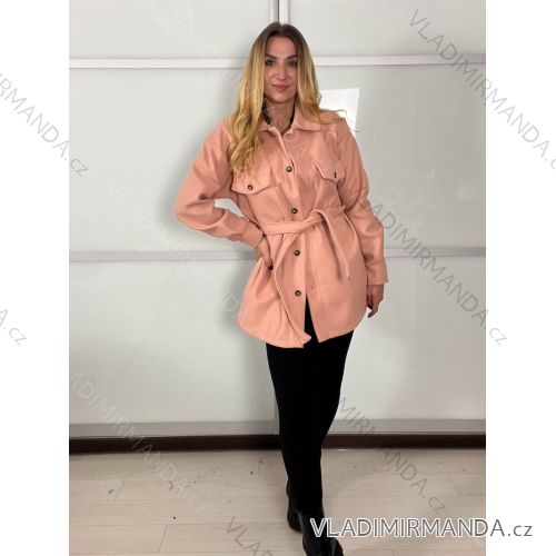 Langärmeliger Alpaka-Mantel für Damen (Einheitsgröße S/M/L) ITALIAN FASHION IMWCW23010 S / M / L Rose alte Rose