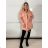 Langärmeliger Alpaka-Mantel für Damen (Einheitsgröße S/M/L) ITALIAN FASHION IMWCW23010 S / M / L Rose alte Rose