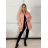 Langärmeliger Alpaka-Mantel für Damen (Einheitsgröße S/M/L) ITALIAN FASHION IMWCW23010 S / M / L Rose alte Rose