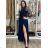 Damen Plus Size (42-46) langes elegantes ärmelloses Partykleid POLISH FASHION PMLBC23265-10 dunkelblau 40