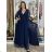 Damen Plus Size (42-46) langes elegantes ärmelloses Partykleid POLISH FASHION PMLBC23265-10 dunkelblau 40